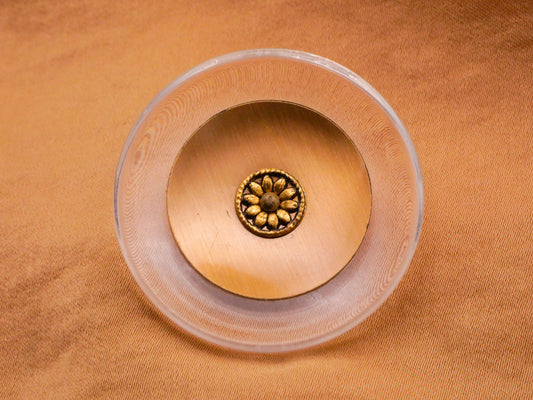 Lucite Gold Brass Flower Center Vintage Plastic Large Button 38mm