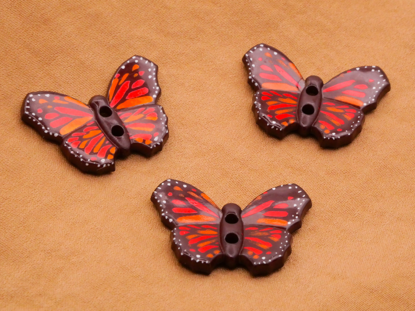 Butterfly Colorful Detailed Plastic Sew-Thru Button Various 20x28mm