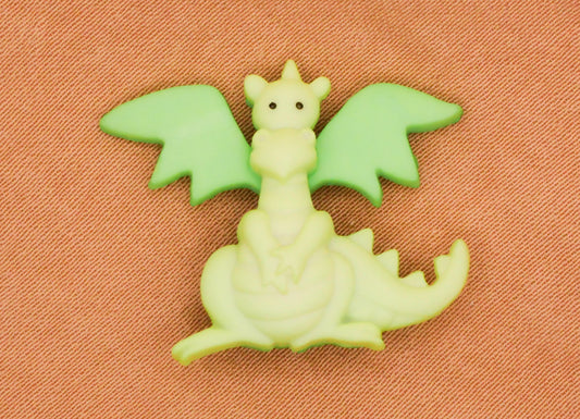 Dragon Green Snap Together Kids Plastic Button 21x26mm