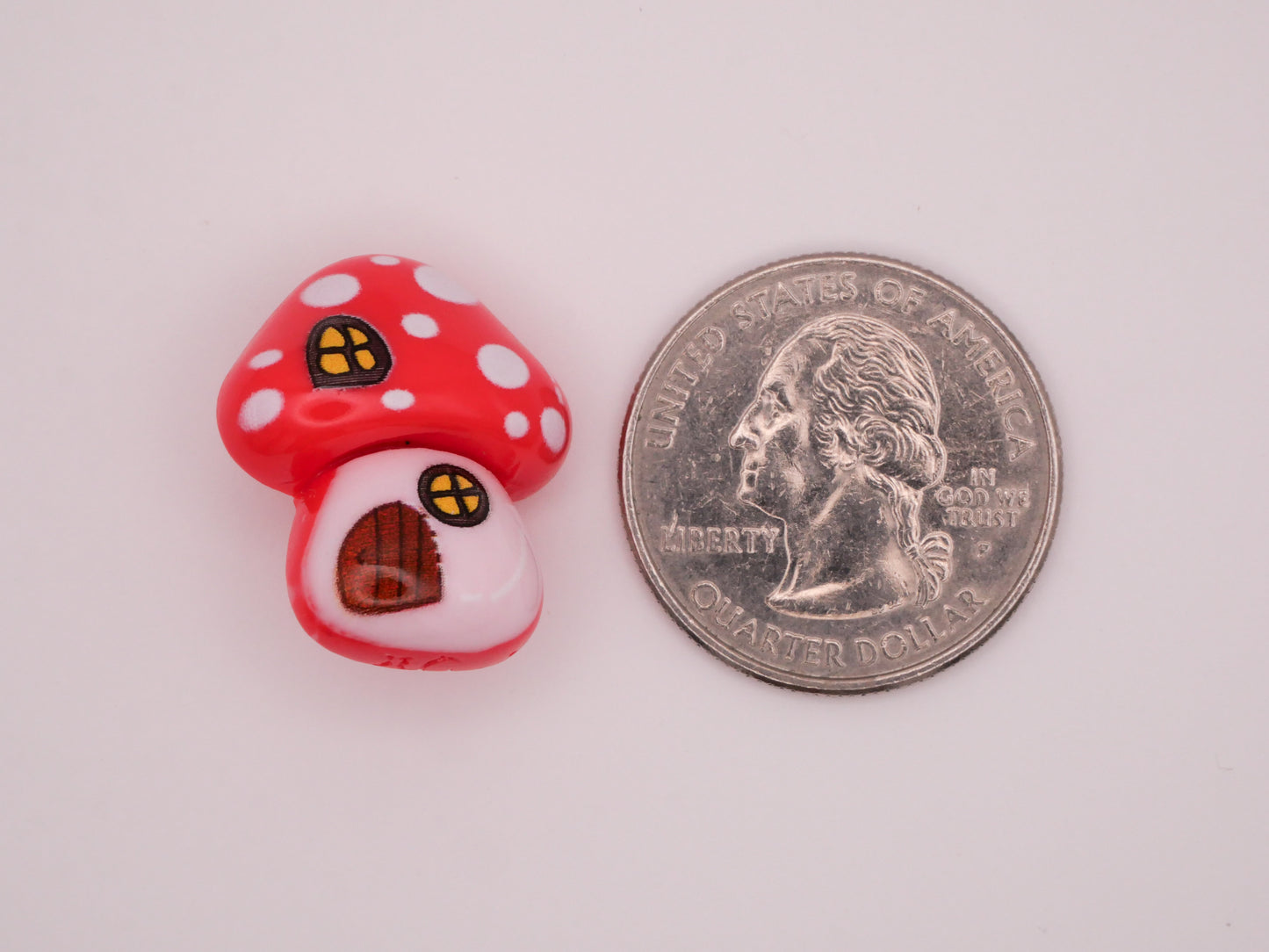 Mushroom Fairy House Red Kids Plastic Button 20x23mm