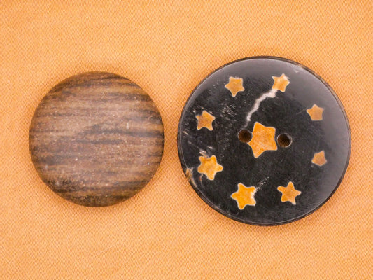 Star Planet Composite Horn Inlay Button Various 25-32mm