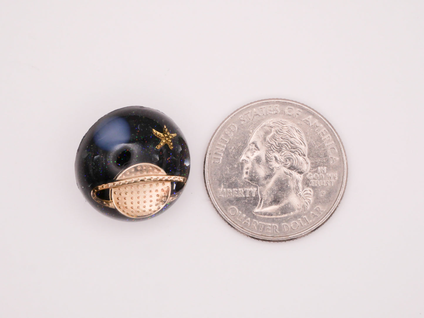 Saturn Star Junque Style Dome Resin Plastic Button 19mm