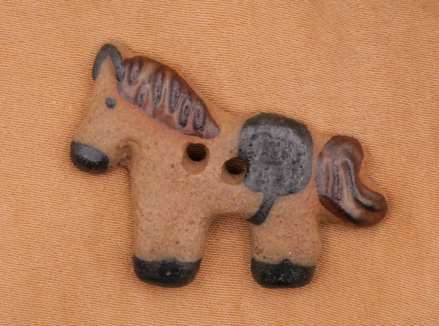 Horse Saddle Hand-Painted Ceramic Button Various 23x34mm