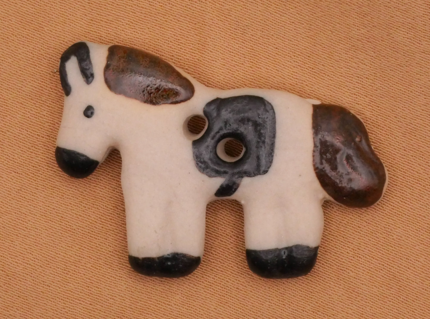 Horse Saddle Hand-Painted Ceramic Button Various 23x34mm