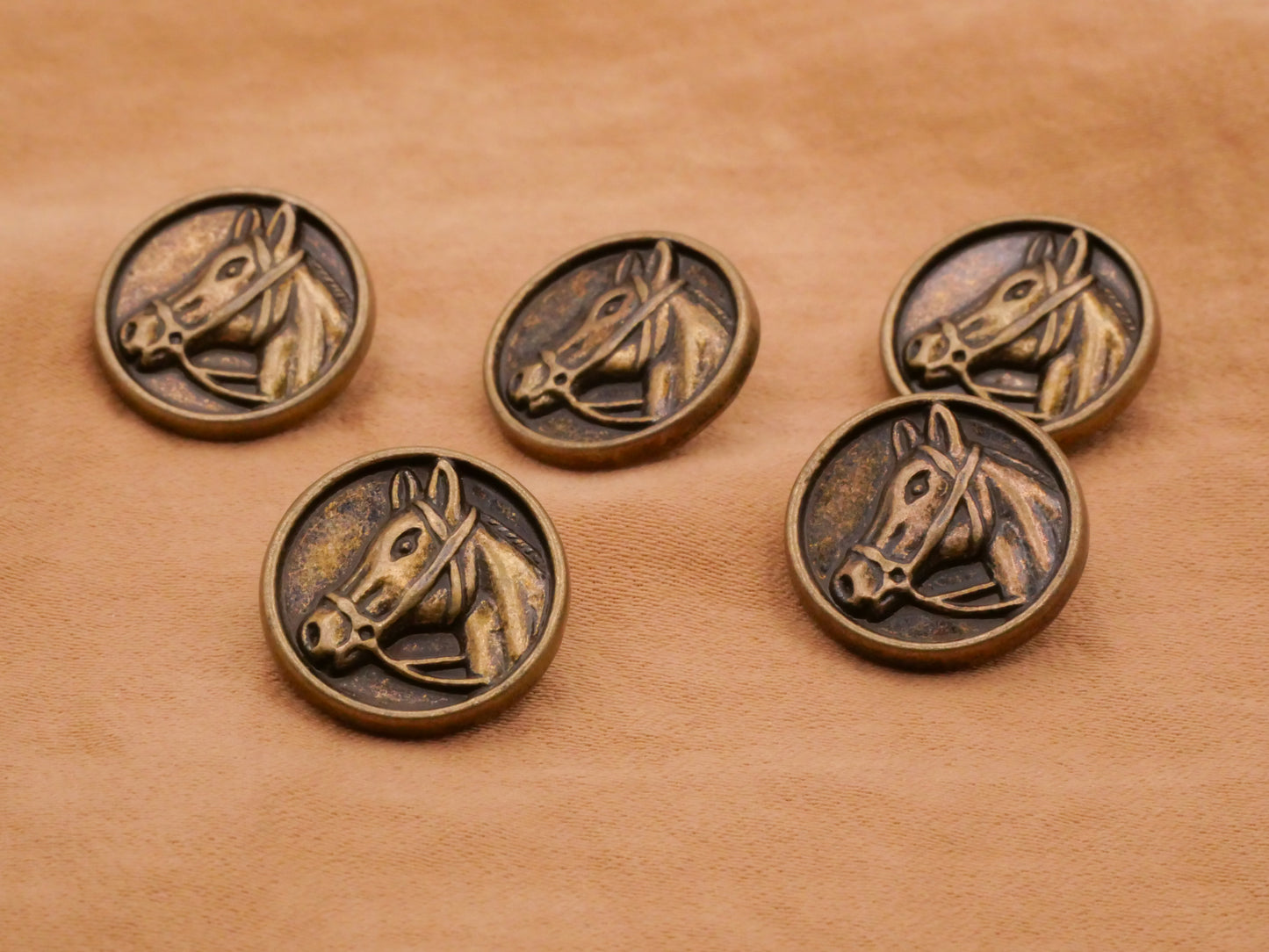 Horse Bridle Reins Bronze Metal Button 15mm