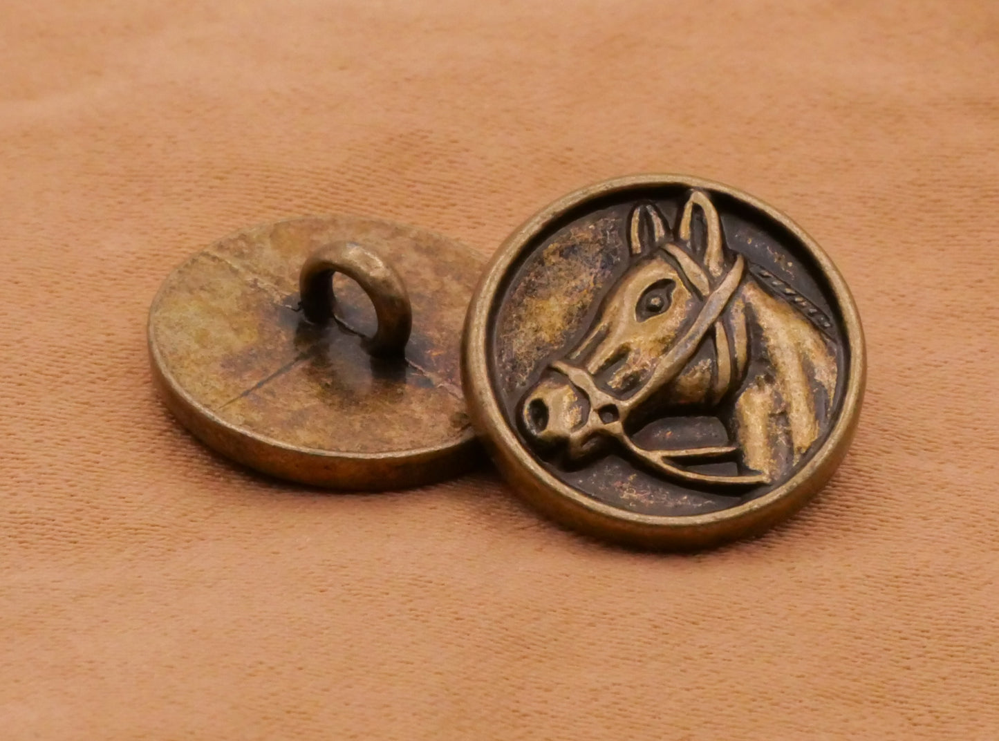 Horse Bridle Reins Bronze Metal Button 15mm