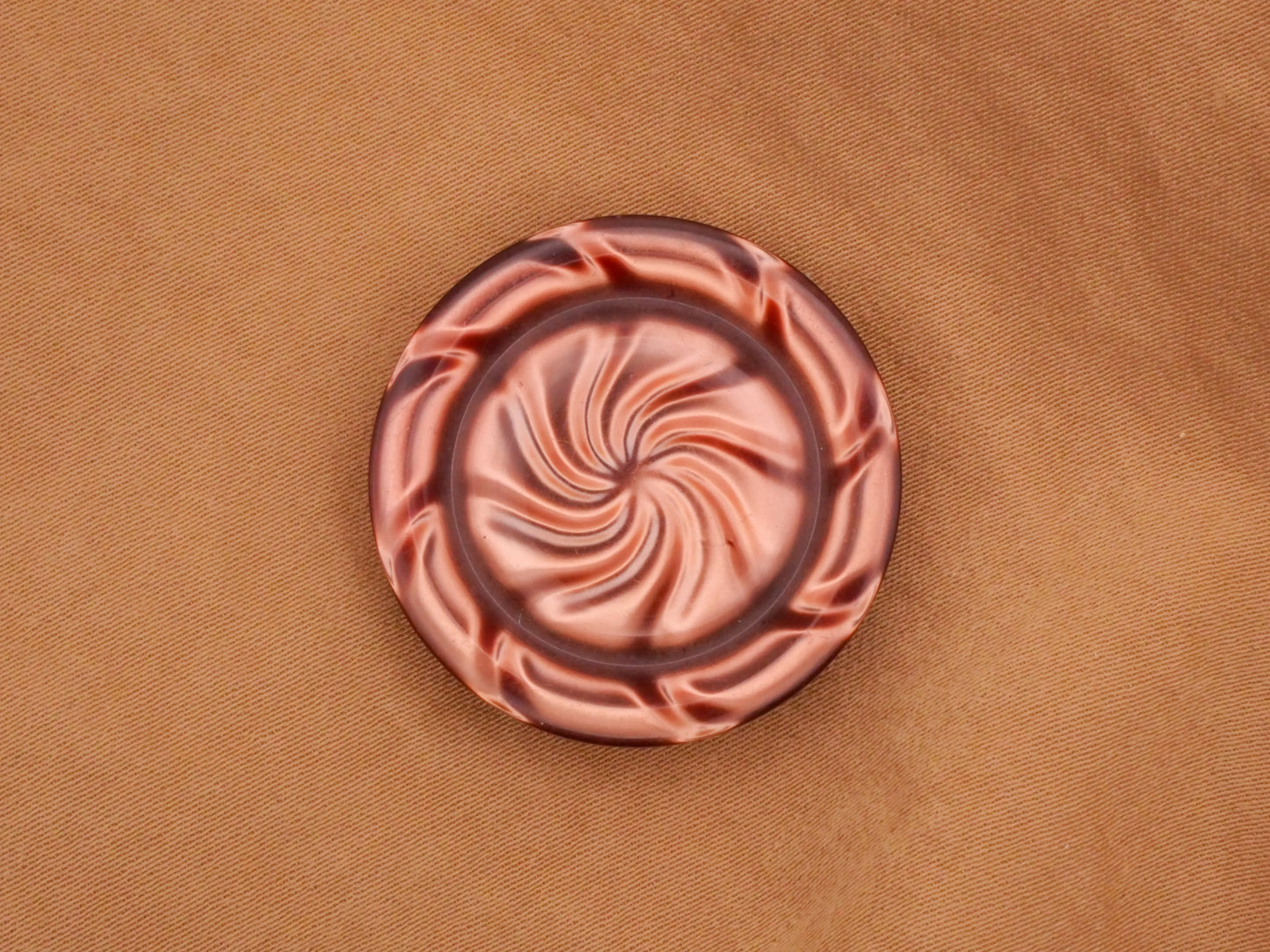 Swirl Wreath Pink Chocolate Brown Vintage Iridescent Plastic Button Various 28-31mm