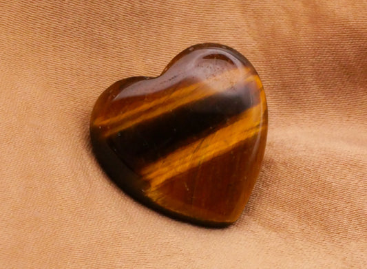 Heart Tiger Eye Natural Stone Button 20mm