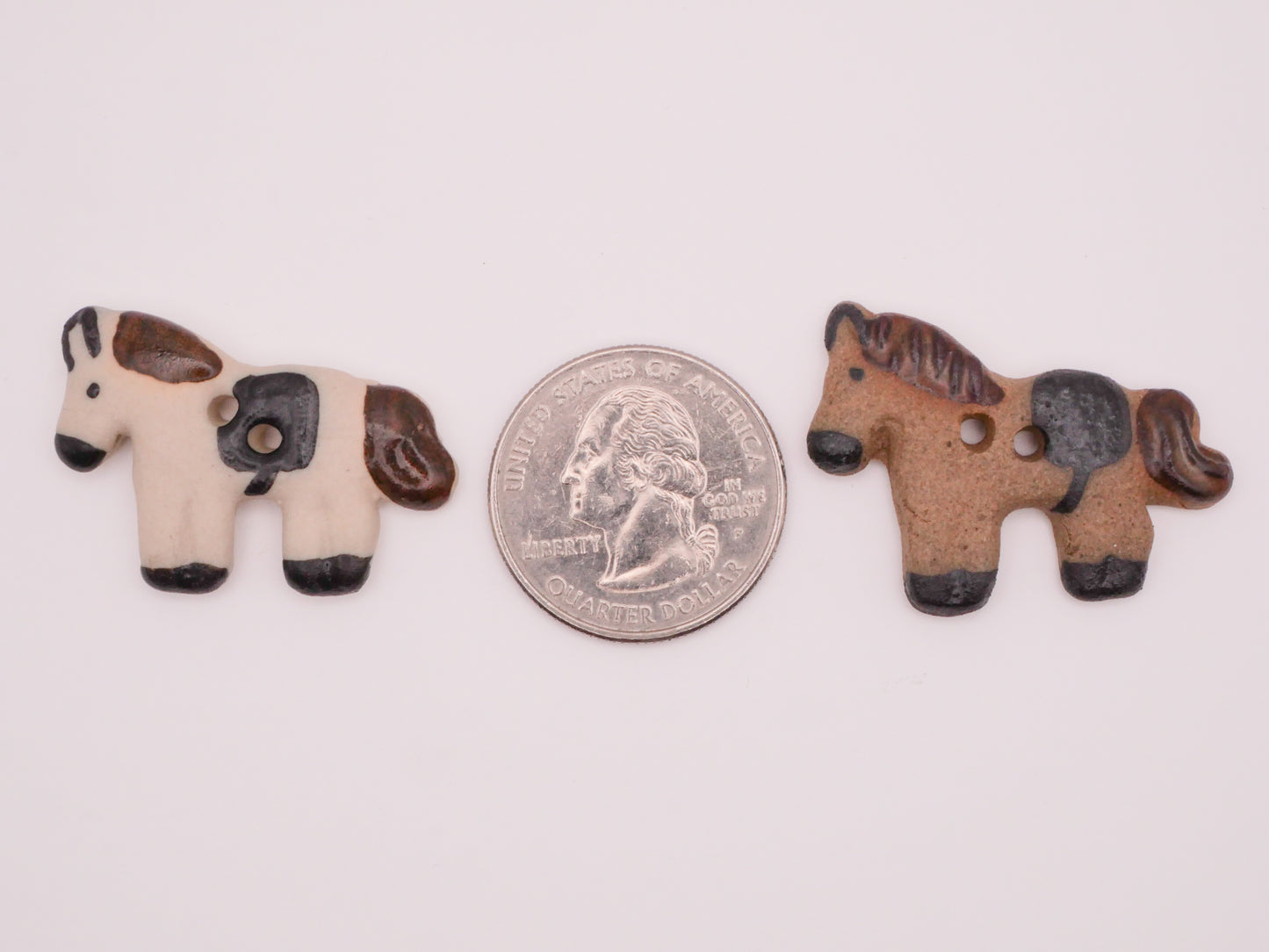 Horse Saddle Hand-Painted Ceramic Button Various 23x34mm