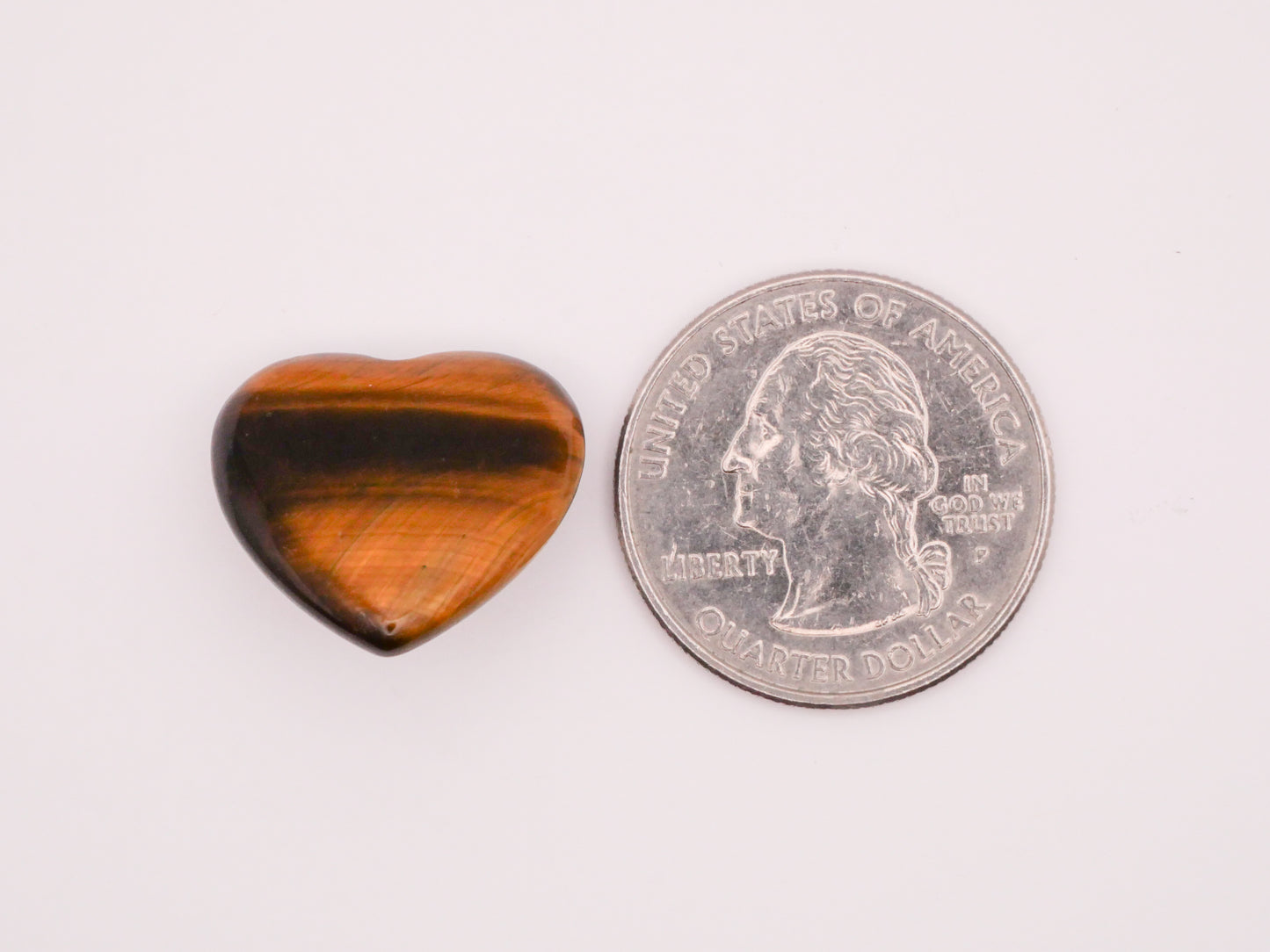 Heart Tiger Eye Natural Stone Button 20mm