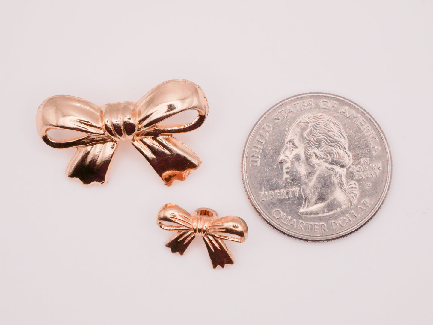 Bow Ribbon Soft Gold Metal Button Various 10-28mm