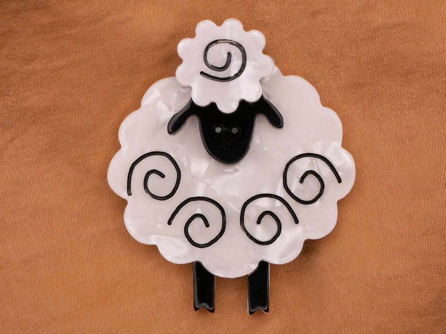 Sheep Lamb Rhinestone Acrylic Plastic Large Button 45x54mm