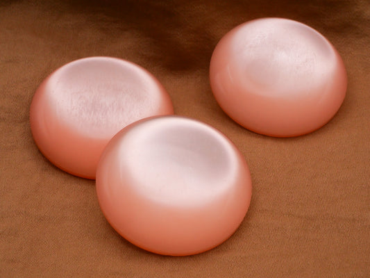 Peachy Pink Pearlized Vintage Plastic Large Button 34mm