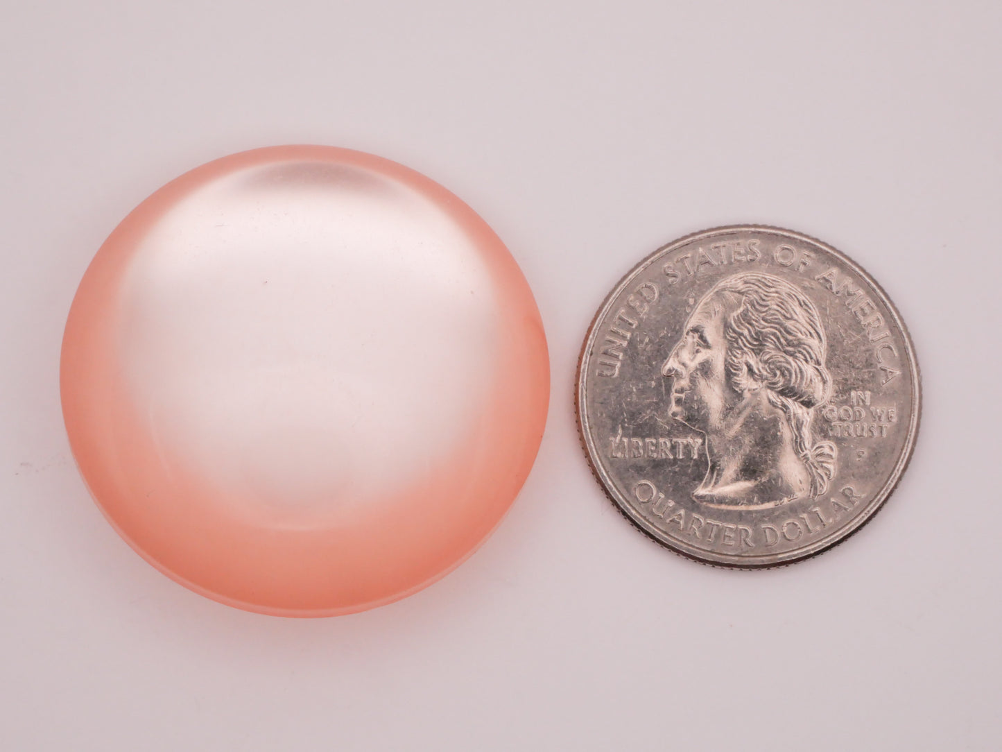 Peachy Pink Pearlized Vintage Plastic Large Button 34mm