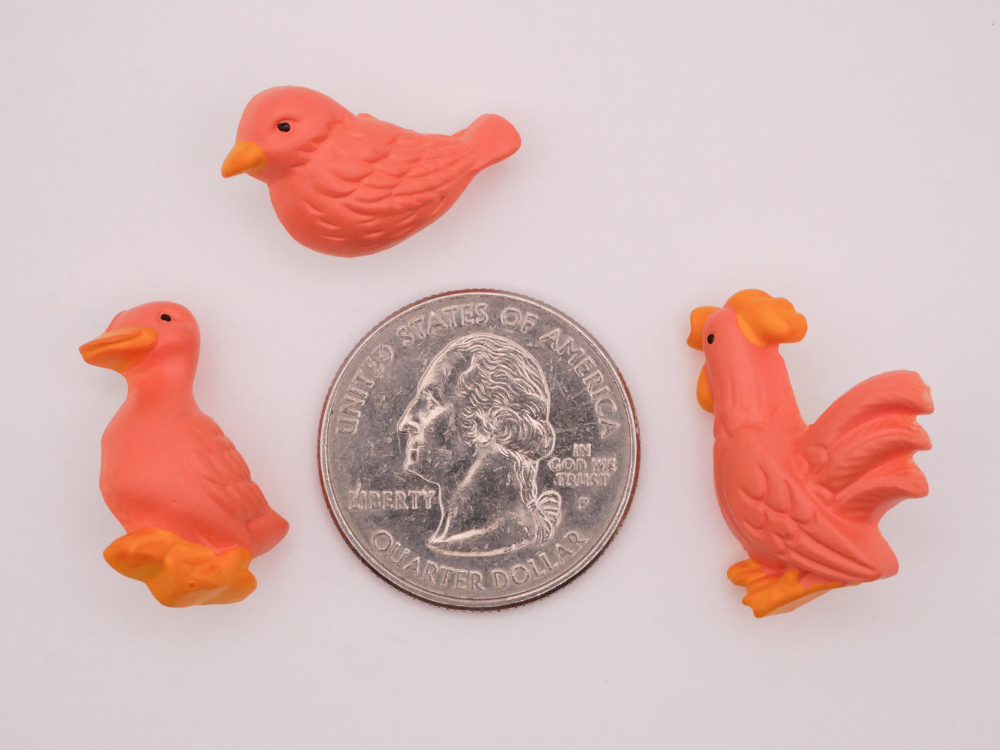 Peachy Pink Coral Duck Rooster Bird Button Various 12-23mm