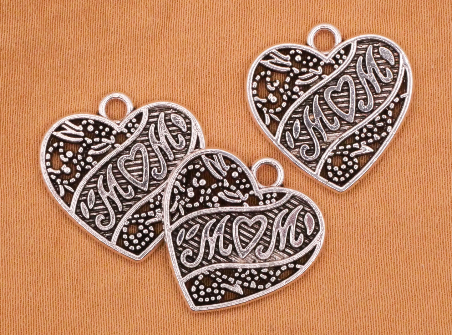 Mom Heart Mother's Day Metal Charm Embellishment 18mm