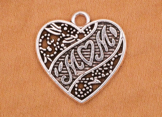 Mom Heart Mother's Day Metal Charm Embellishment 18mm