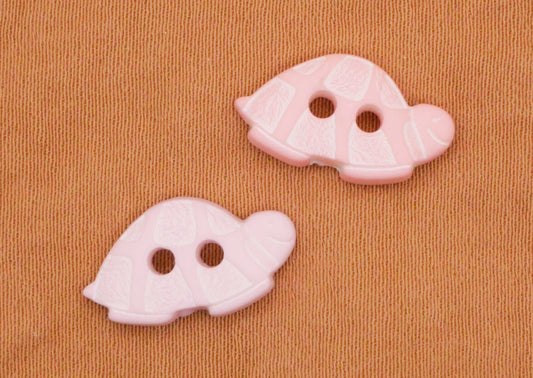 Turtle Peach Pink Plastic Button Various 9x15