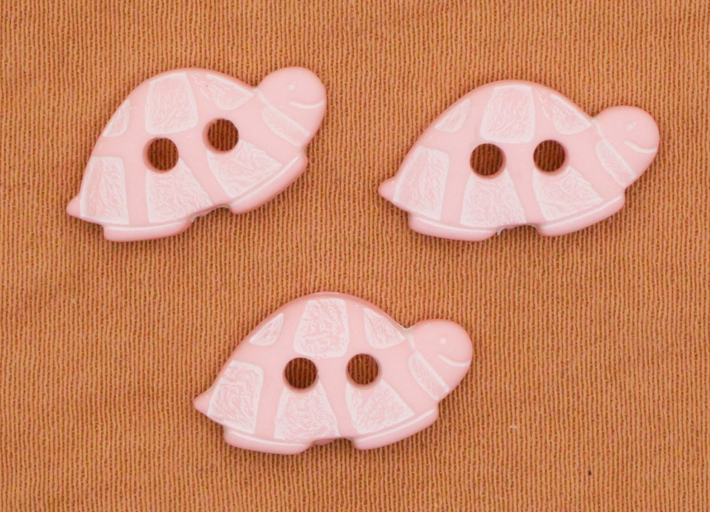 Turtle Peach Pink Plastic Button Various 9x15