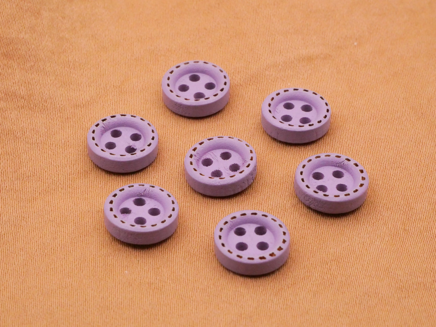 Tiny Wood Pastel Pink Green Purple Set of Ten Buttons Various 10mm