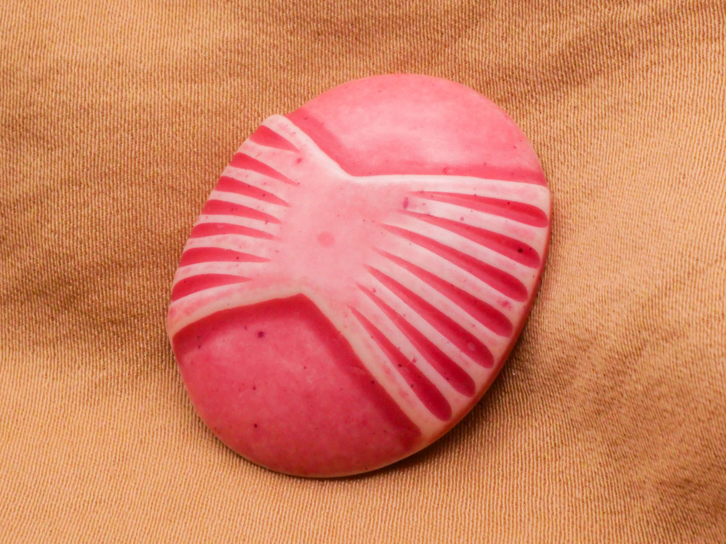 Buffed Look Pink Vintage Plastic Button Various 25x31mm