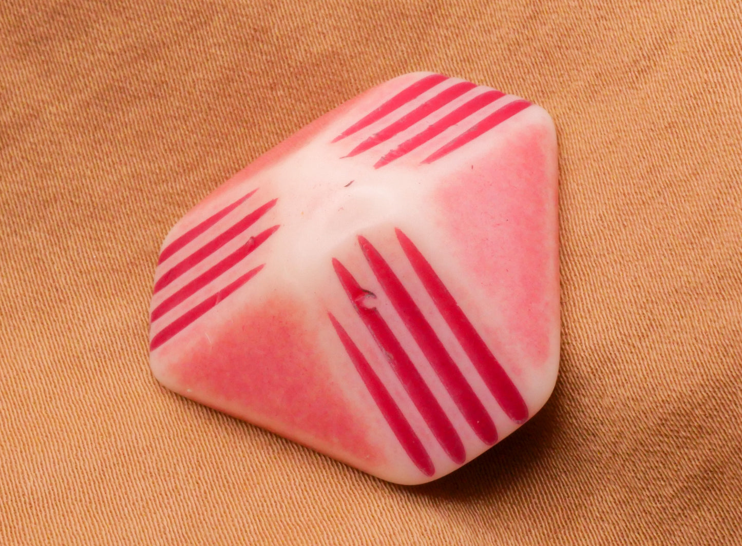 Buffed Look Pink Vintage Plastic Button Various 25x31mm