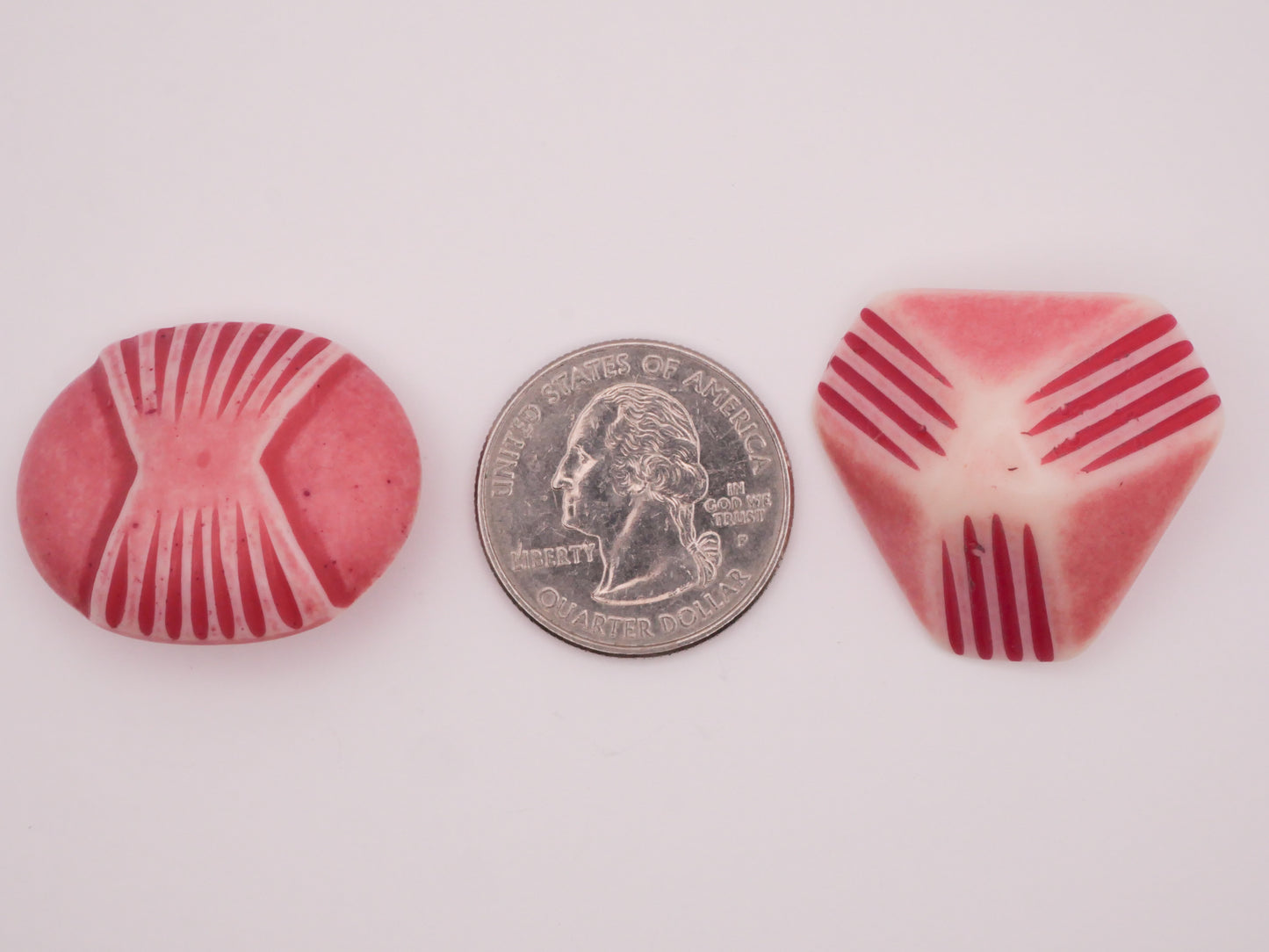 Buffed Look Pink Vintage Plastic Button Various 25x31mm