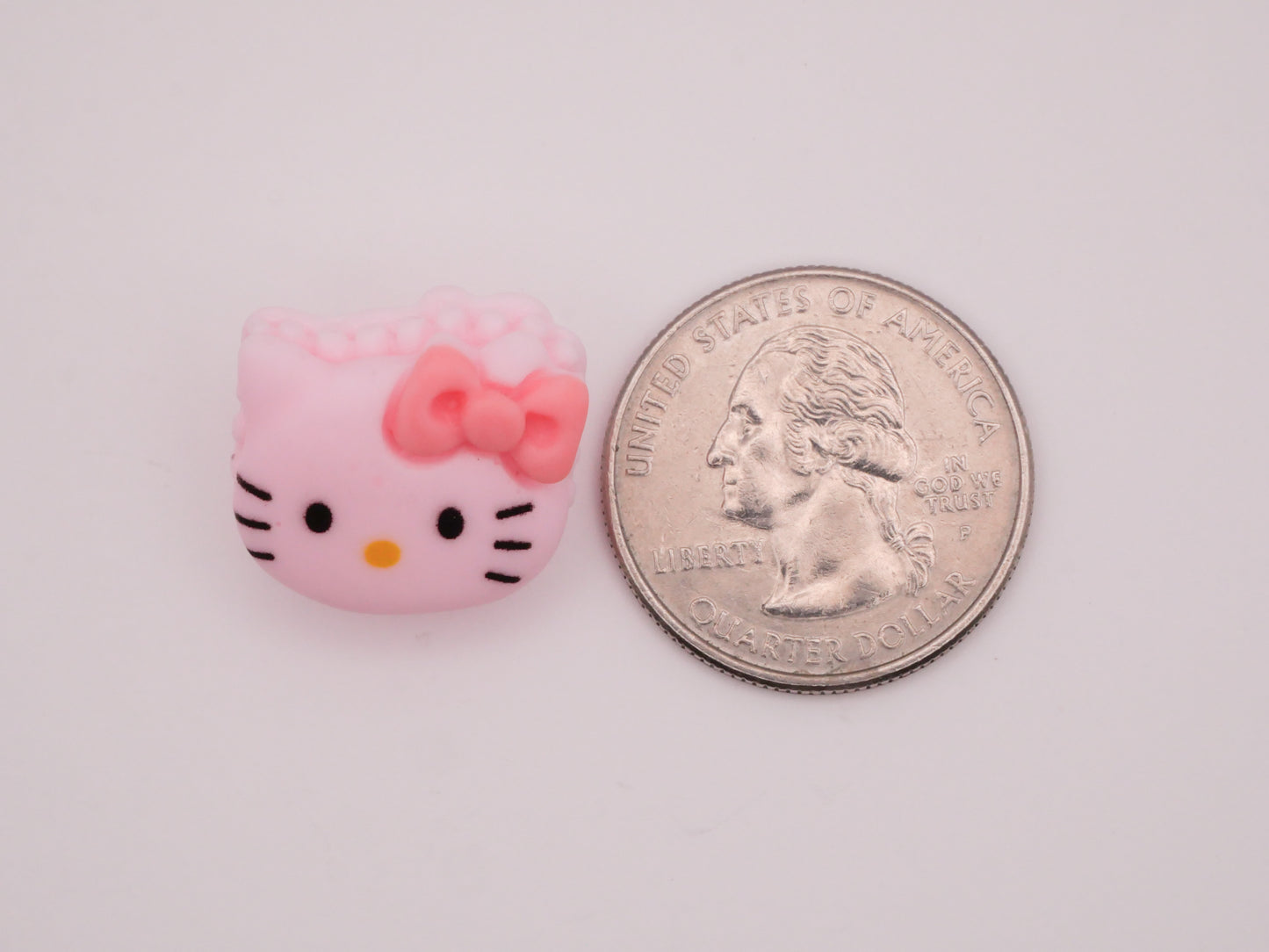 Hello Kitty Cat Pink Bow Kids Plastic Button 18x19mm