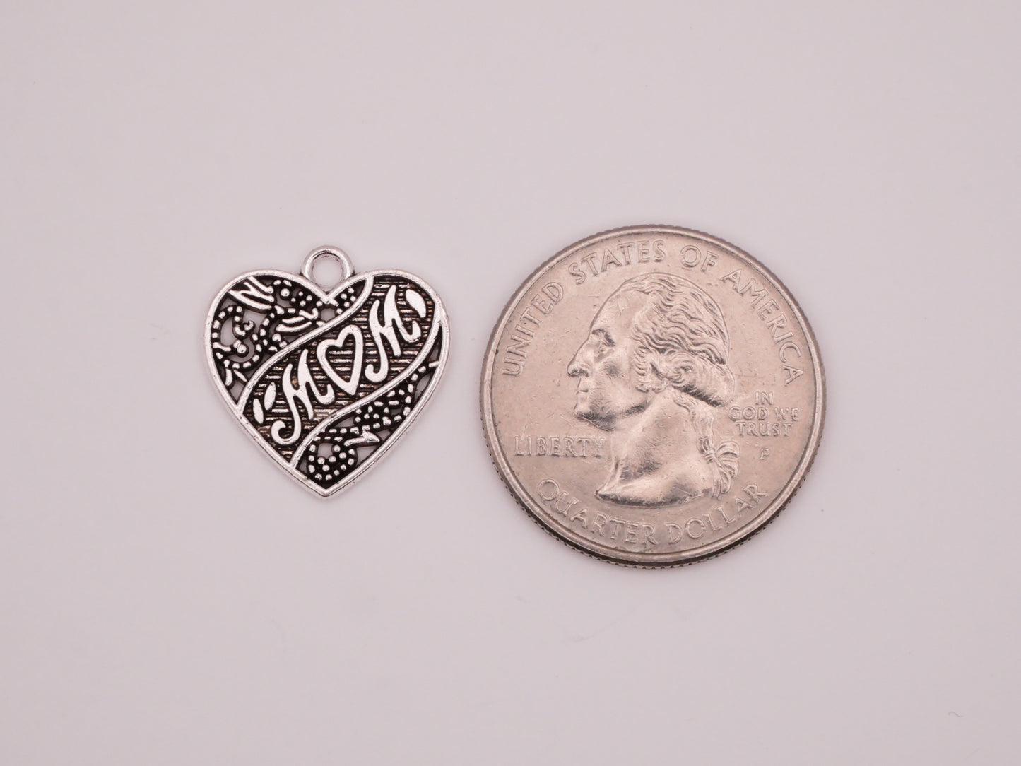 Mom Heart Mother's Day Metal Charm Embellishment 18mm