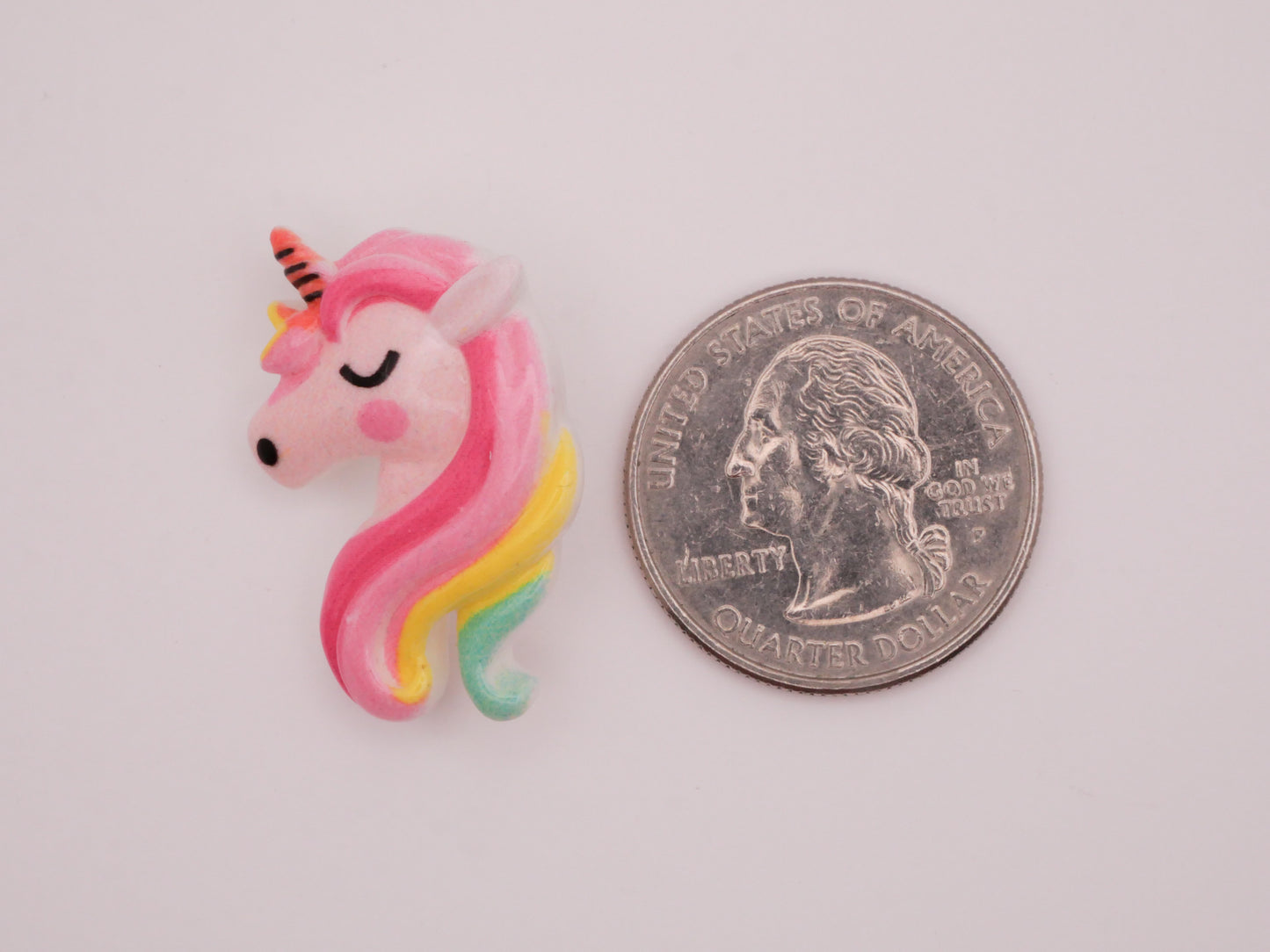 Unicorn Pink Rainbow Kids Plastic Button 20x31mm