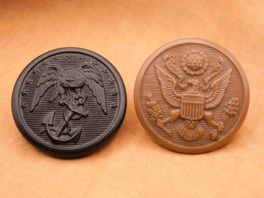 Military US Army Marine Corp Eagle Anchor Vintage Plastic Composite Button Various 28-29mm