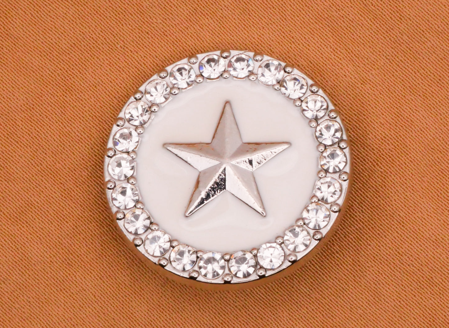 Star Rhinestone Enamel Blue White Gold Silver Metal Button Various 23mm