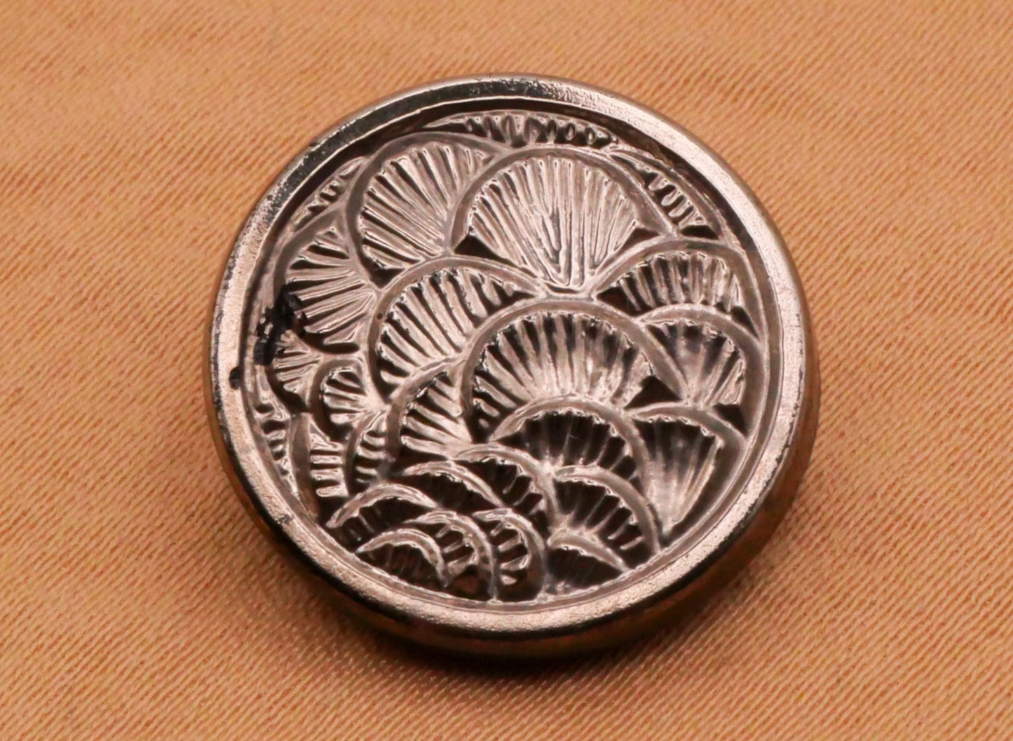 Peacock Plume Feather Vintage Glass Button Various 18-19mm