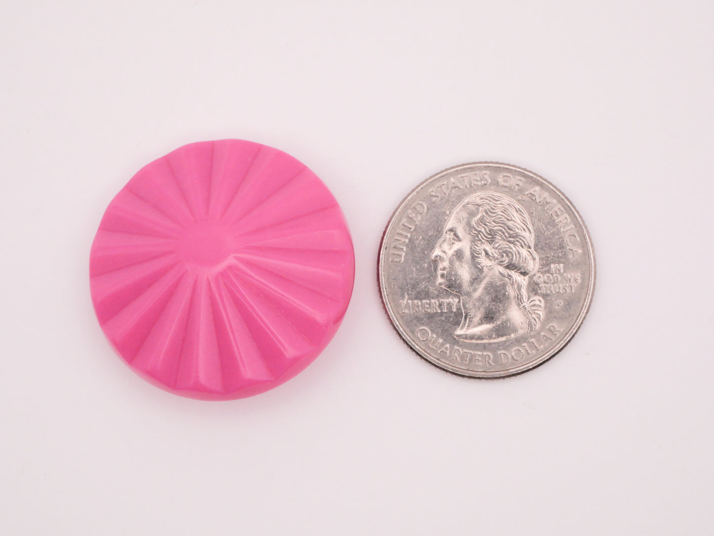 Umbrella Look Pink Vintage Plastic Button 29mm