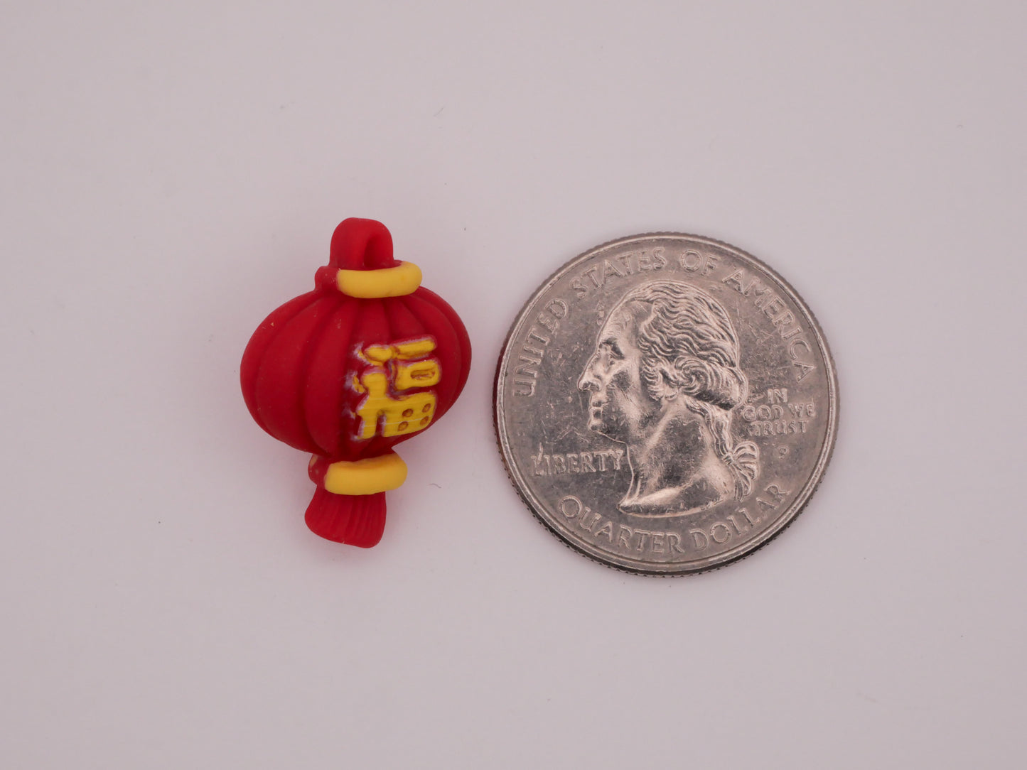 Chinese Lantern Red Yellow Plastic Pair of Buttons 17x23mm