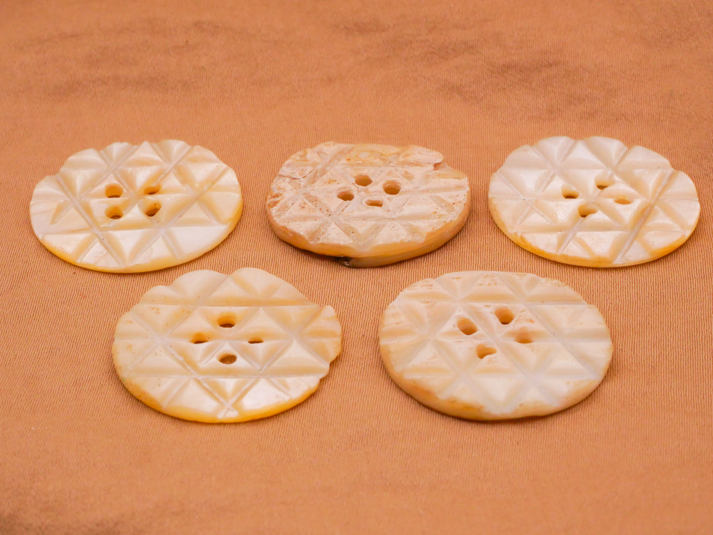 Mother of Pearl Star of David Carved Vintage Shell Button Various 26mm