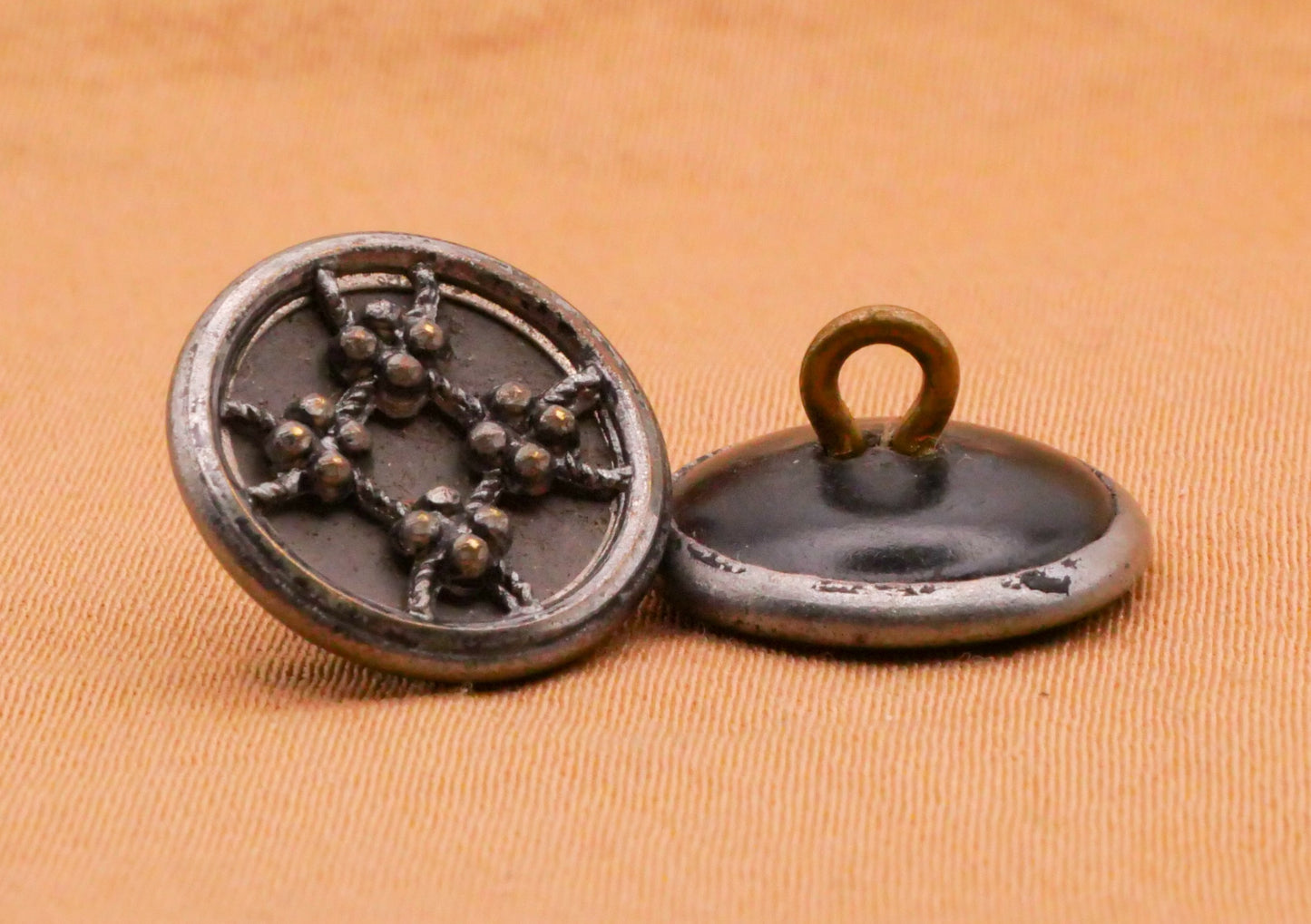 Thread Rope Button Look Victorian Silver Metal Button 13mm