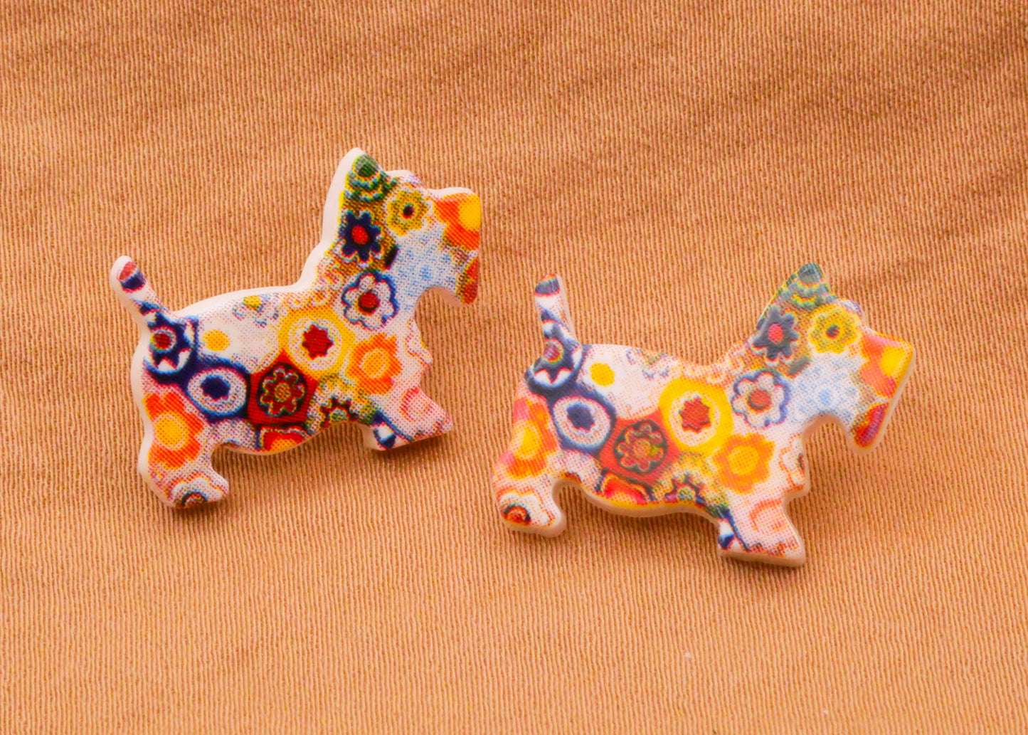 Quilter Patchwork Scottie Dog JHB Plastic Button 16x20mm