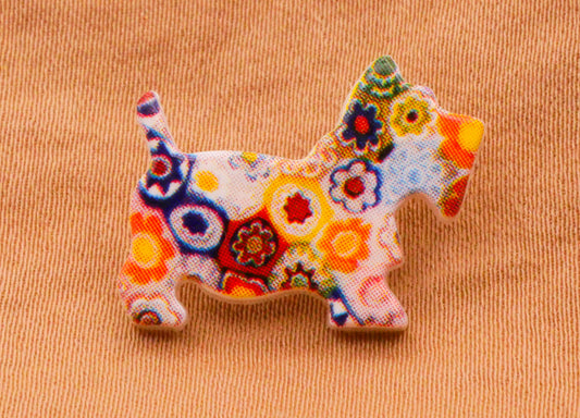 Quilter Patchwork Scottie Dog JHB Plastic Button 16x20mm