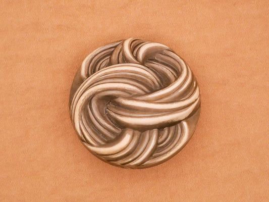 Extruded Look Buffed Celluloid Taupe Ivory Early Plastic Vintage Button 33mm