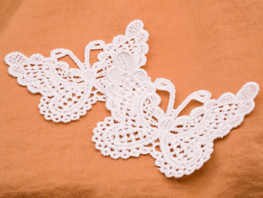 Butterfly Lace Doily Sewing Pair of Embellishments 52x73mm