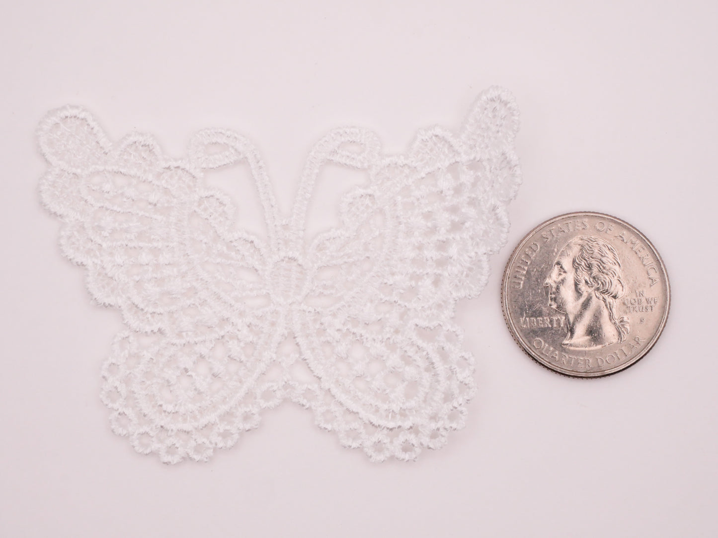 Butterfly Lace Doily Sewing Pair of Embellishments 52x73mm