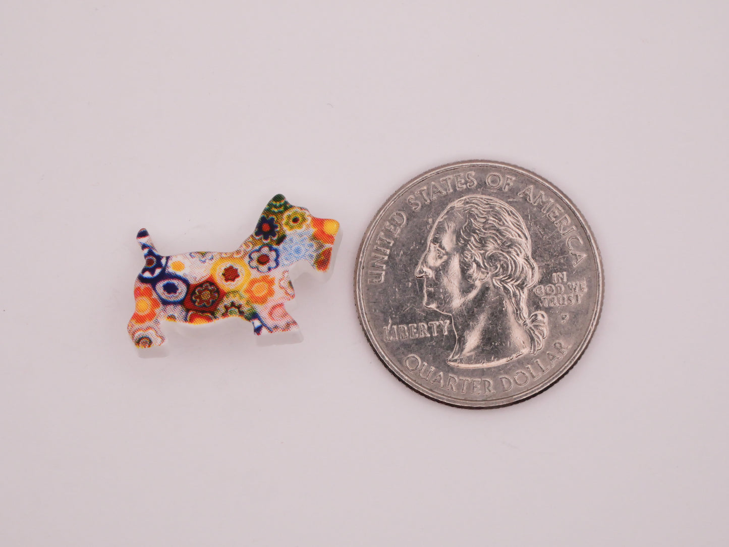 Quilter Patchwork Scottie Dog JHB Plastic Button 16x20mm