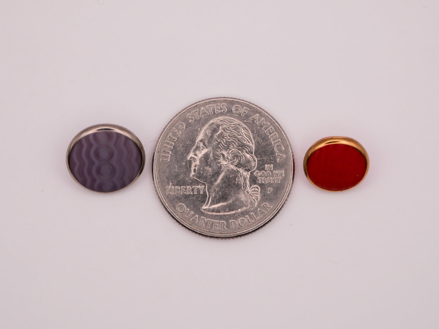 Knit Design In Glass DIG DUG Purple Red Vintage Button Various 11-13mm