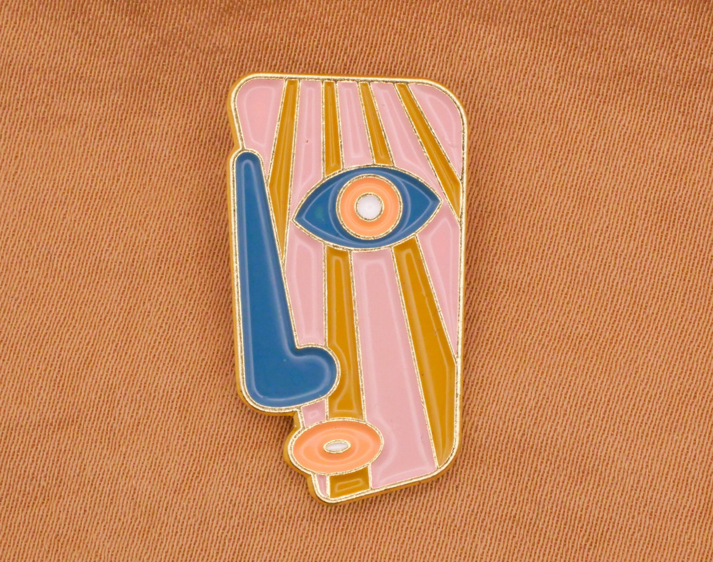 Picasso Style Face Eye Lips Cubism Metal Enamel Button 15-28mm