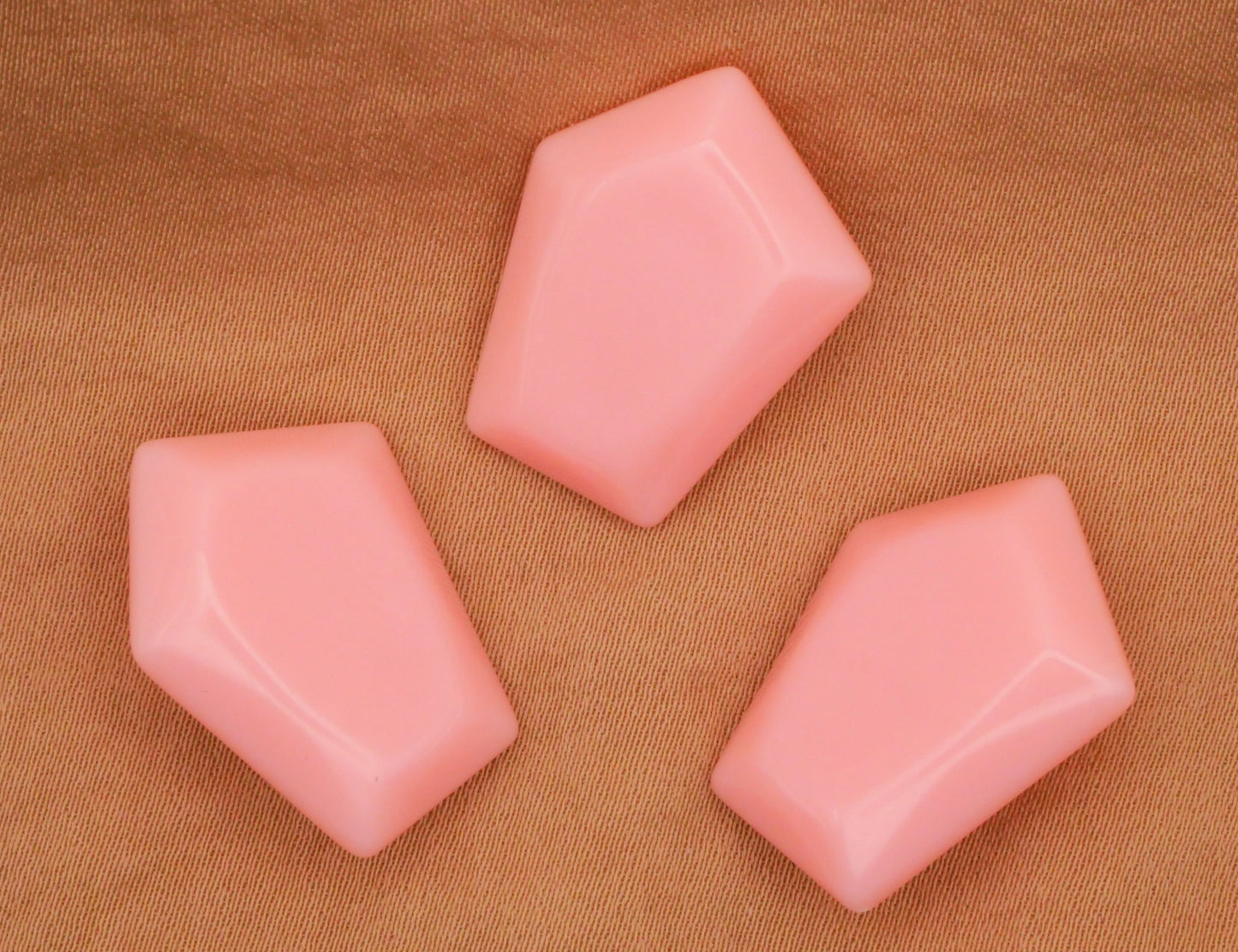 Faceted Gemstone Confetti Vintage Pink Plastic Button 17x23mm