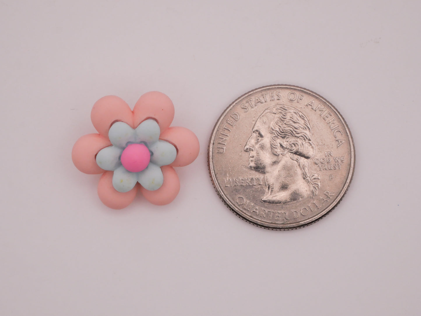 Flower Multi-Color Plastic Set of Five Buttons 19mm