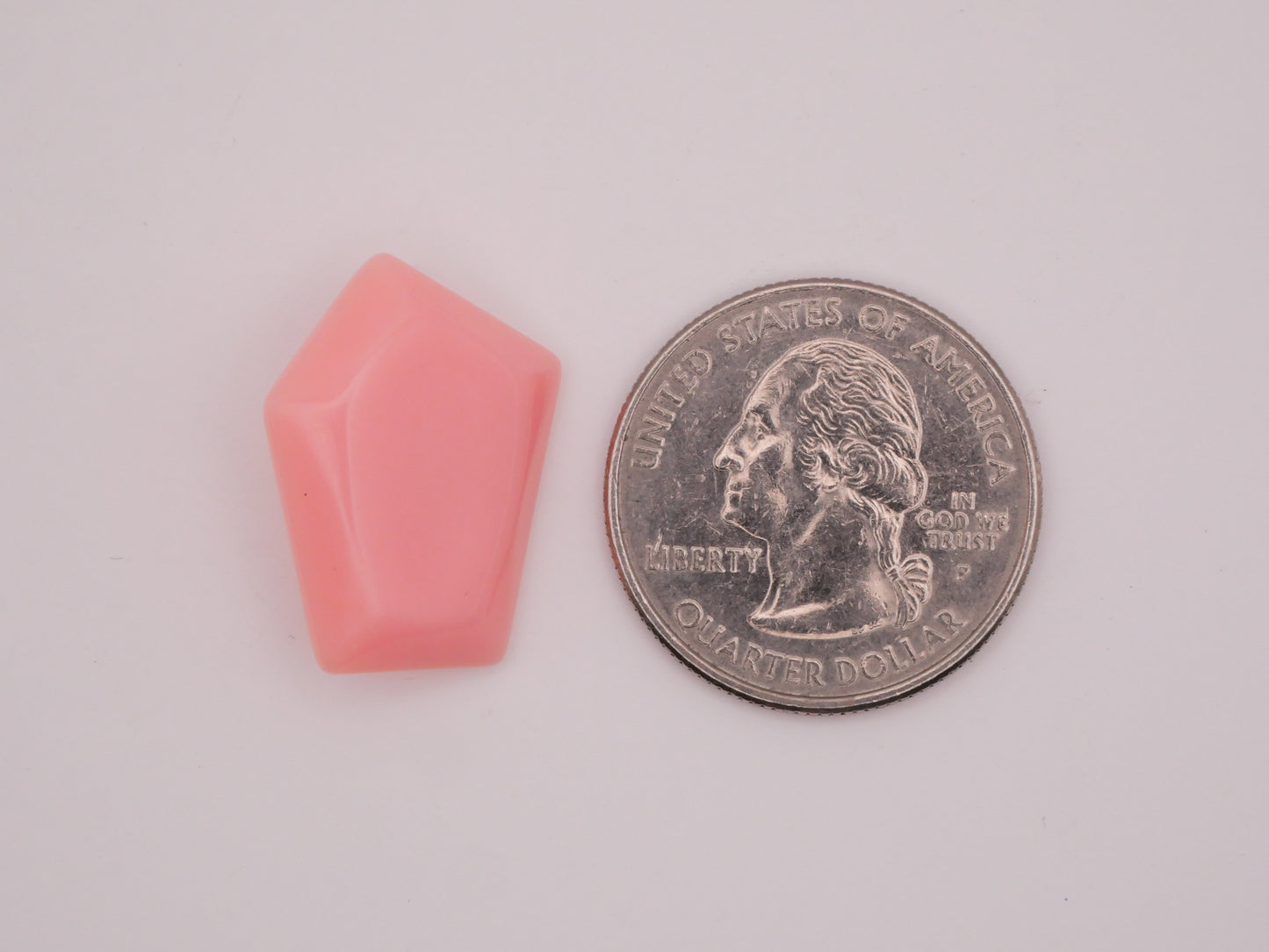 Faceted Gemstone Confetti Vintage Pink Plastic Button 17x23mm