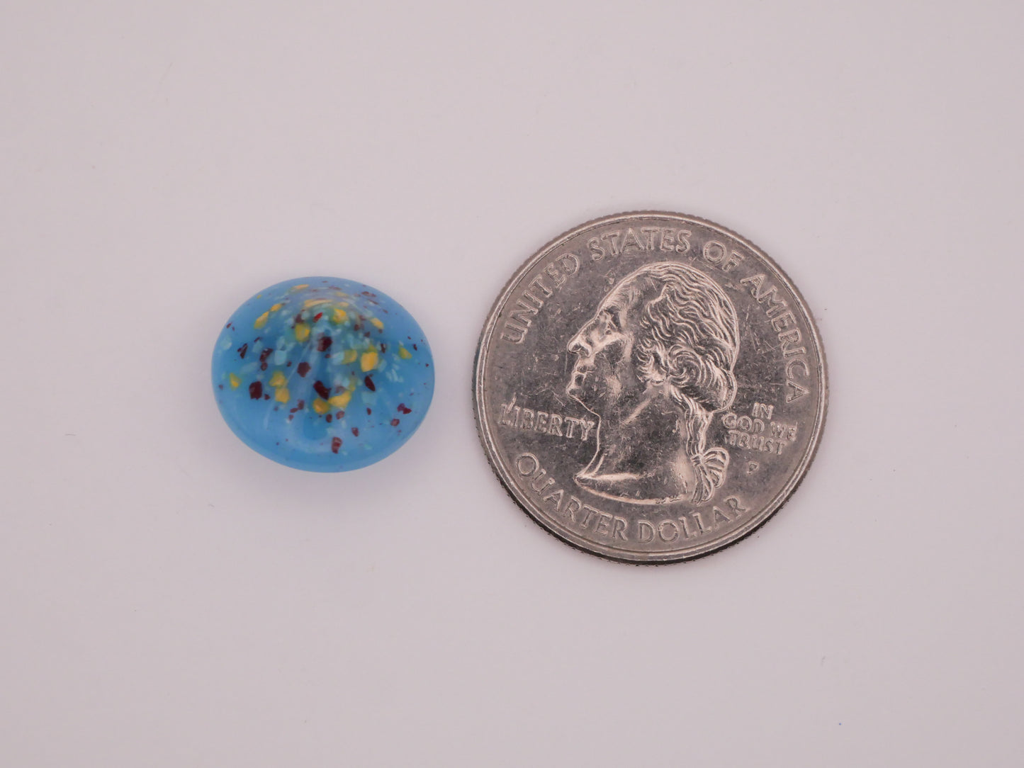 Conical Spatter Paint Blue Vintage Plastic Button 15mm