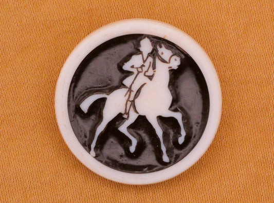 Artid Horse Horseback Riding England Plastic Button 25mm